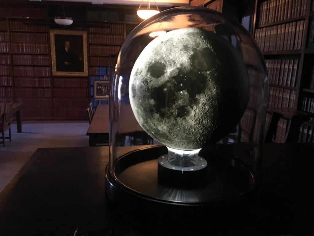 Moon Globe in Hale Library