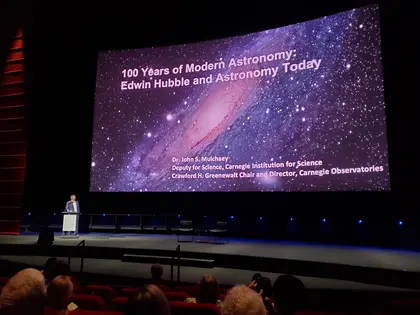 John Mulchaey discusses Edwin Hubble's discovery of the universe beyond the Milky Way at a joint program with LACMA