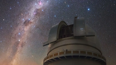 The Milky Way is visible over the du Pont telescope at Carnegie's Las Campanas Observatory in Chile