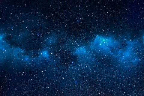 Deep blue starry sky. 