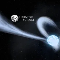 Artist's rendition of a white dwarf star accreting material from a companion star.