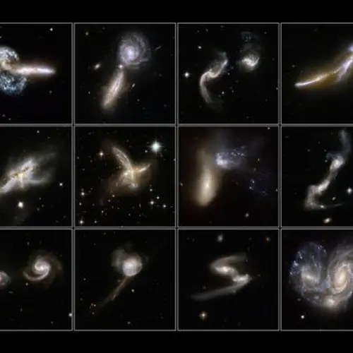 This composite image of 12 galaxy mergers is courtesy of NASA, ESA, the Hubble Heritage Team (STScI/AURA)-ESA/Hubble Collaboration and A. Evans (University of Virginia, Charlottesville/NRAO/Stony Brook University), K. Noll (STScI), and J. Westphal (Caltech).
